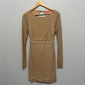 Nude Long Sleeve Dress Size Large